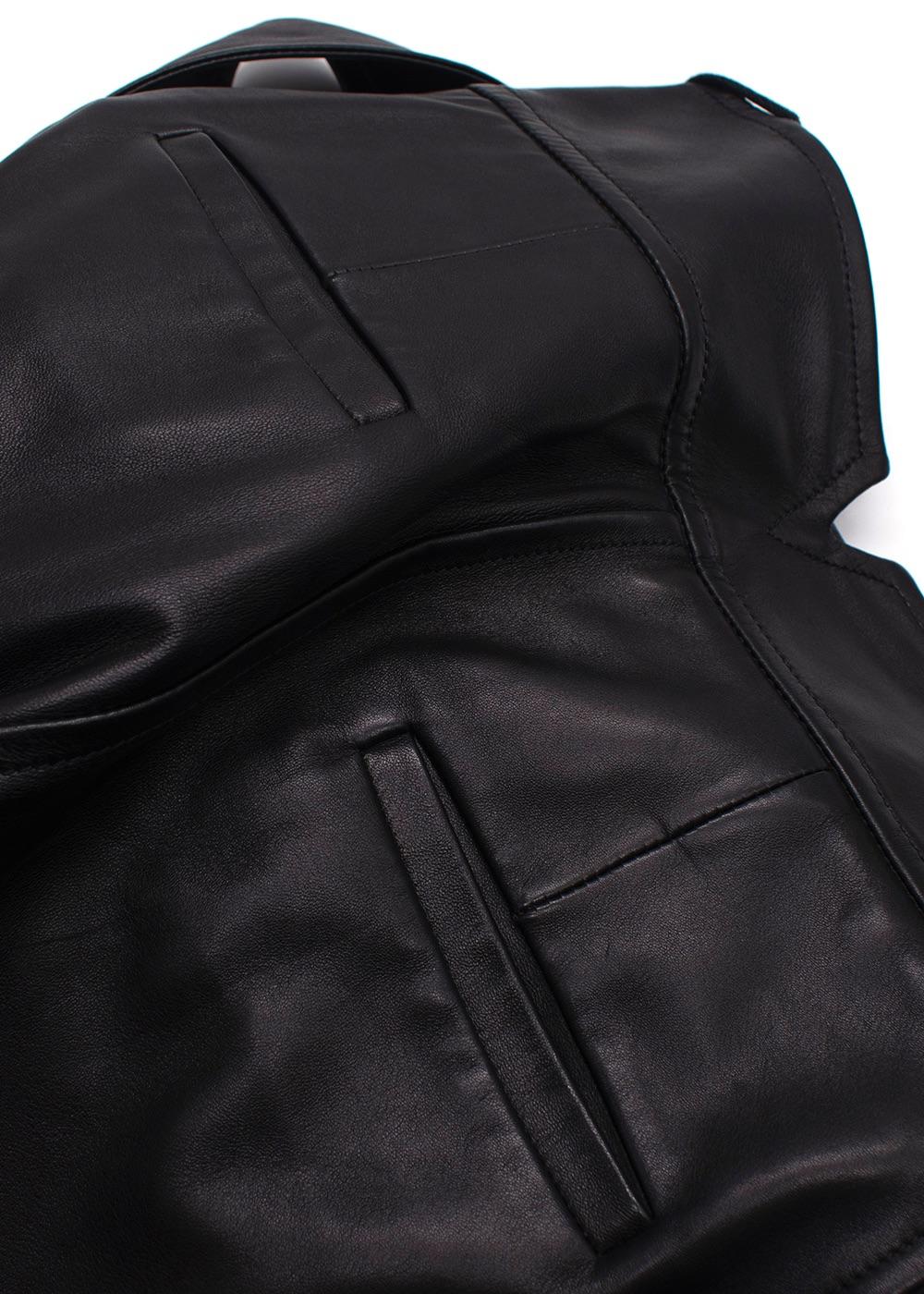 Petar Petrov Black Haena High-Waisted Leather Trousers with Belt Detail