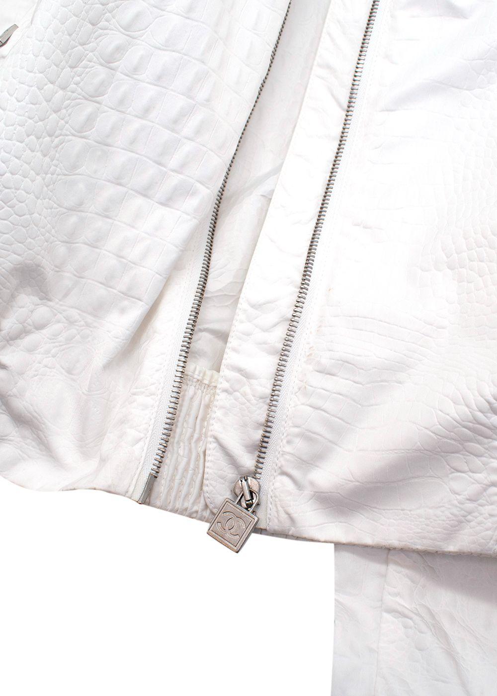Chanel White Zip Up Jacket