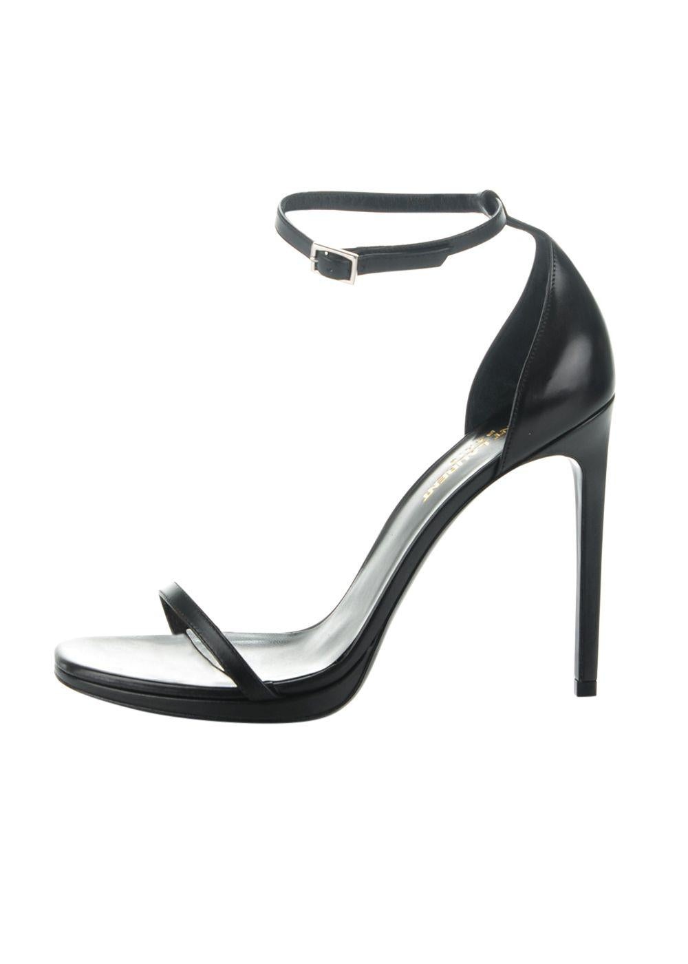 Jane 105 Black Leather Sandals
