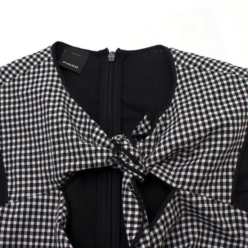 Pinko Gingham Sleeveless Tie-front Top