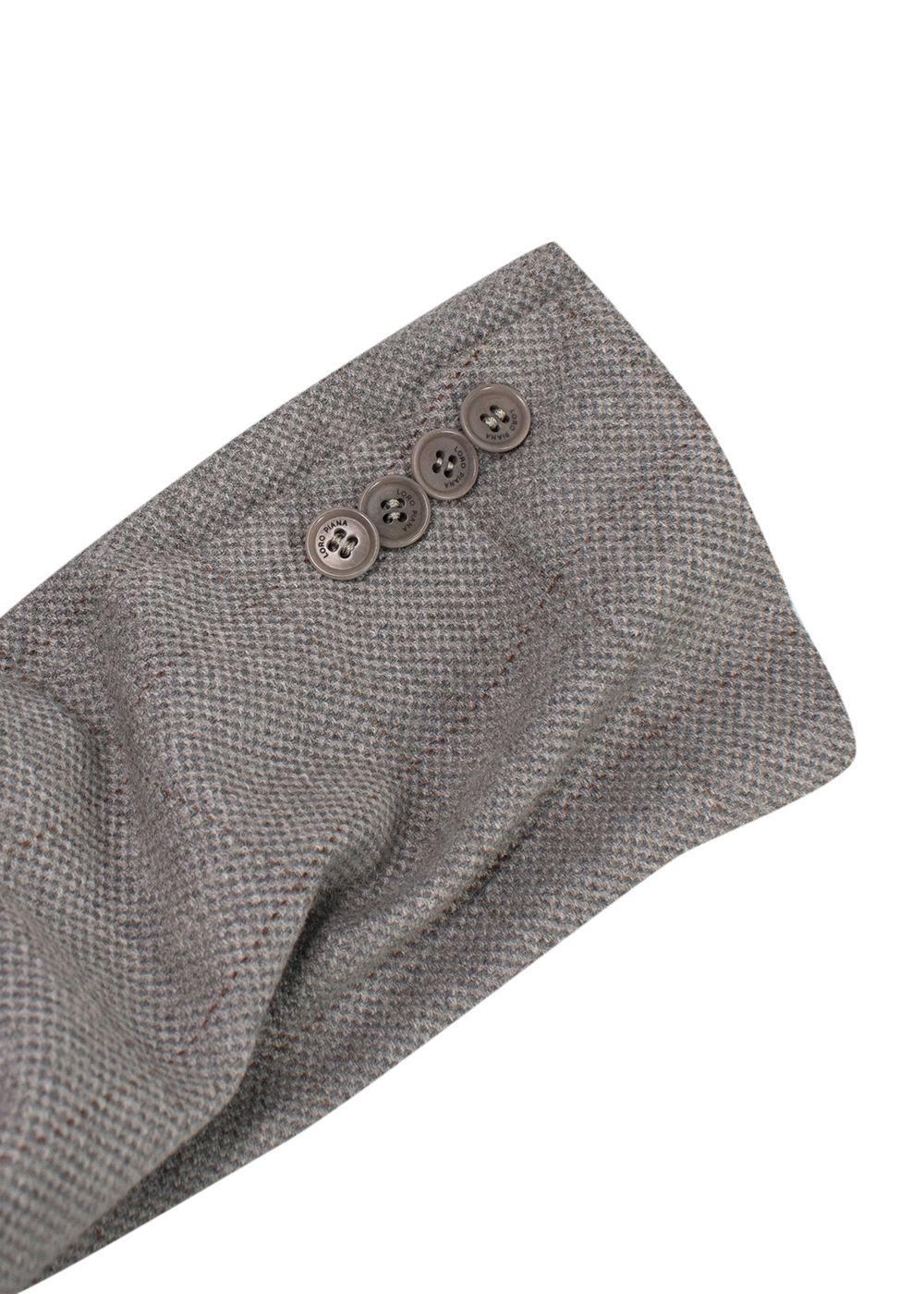 Loro Piana Grey Check Wool Single-breasted Blazer