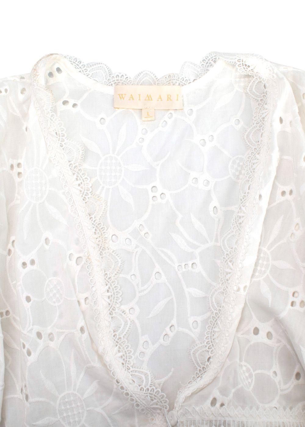Waimari White Embroidered Mini Dress