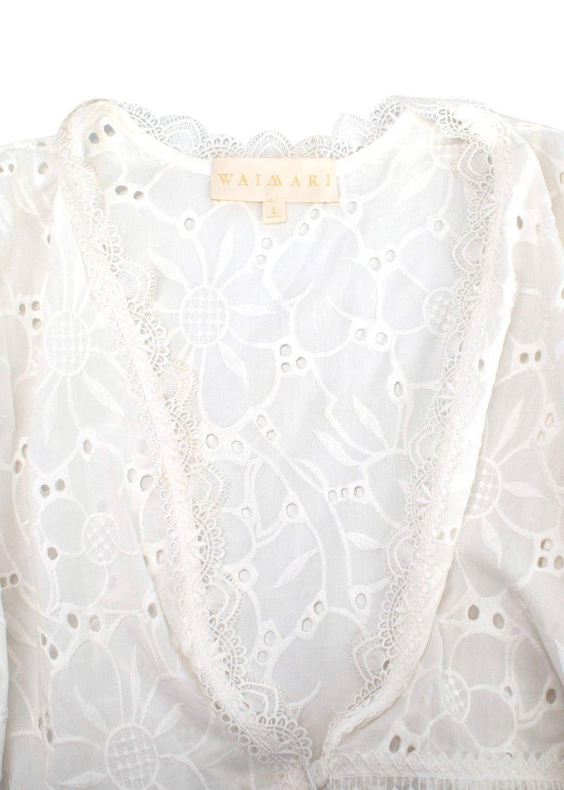 Waimari White Embroidered Mini Dress