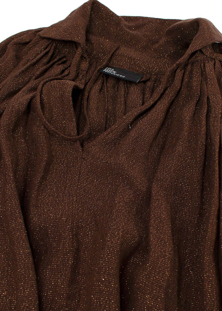 Lisa Marie Fernandez Lurex Linen Brown Dress