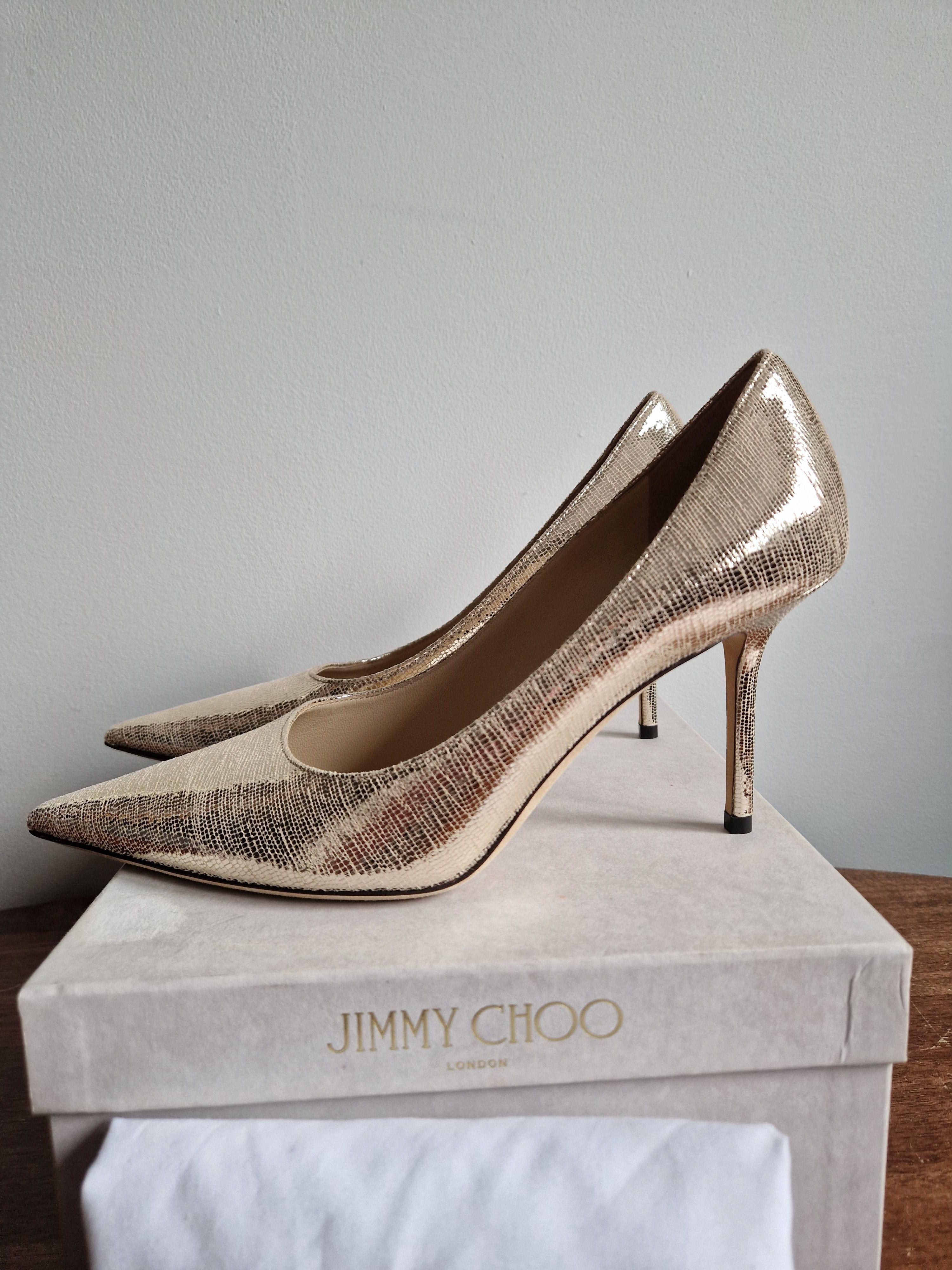 Gold Leather Pumps 85