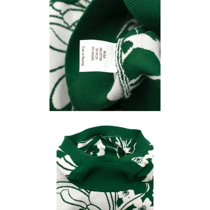 JoosTricot Green Floral Intarsia Hooded Jumper