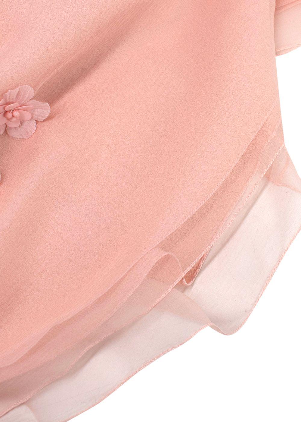 Andrew GN Blush Pink Floral and Feather Detail Top