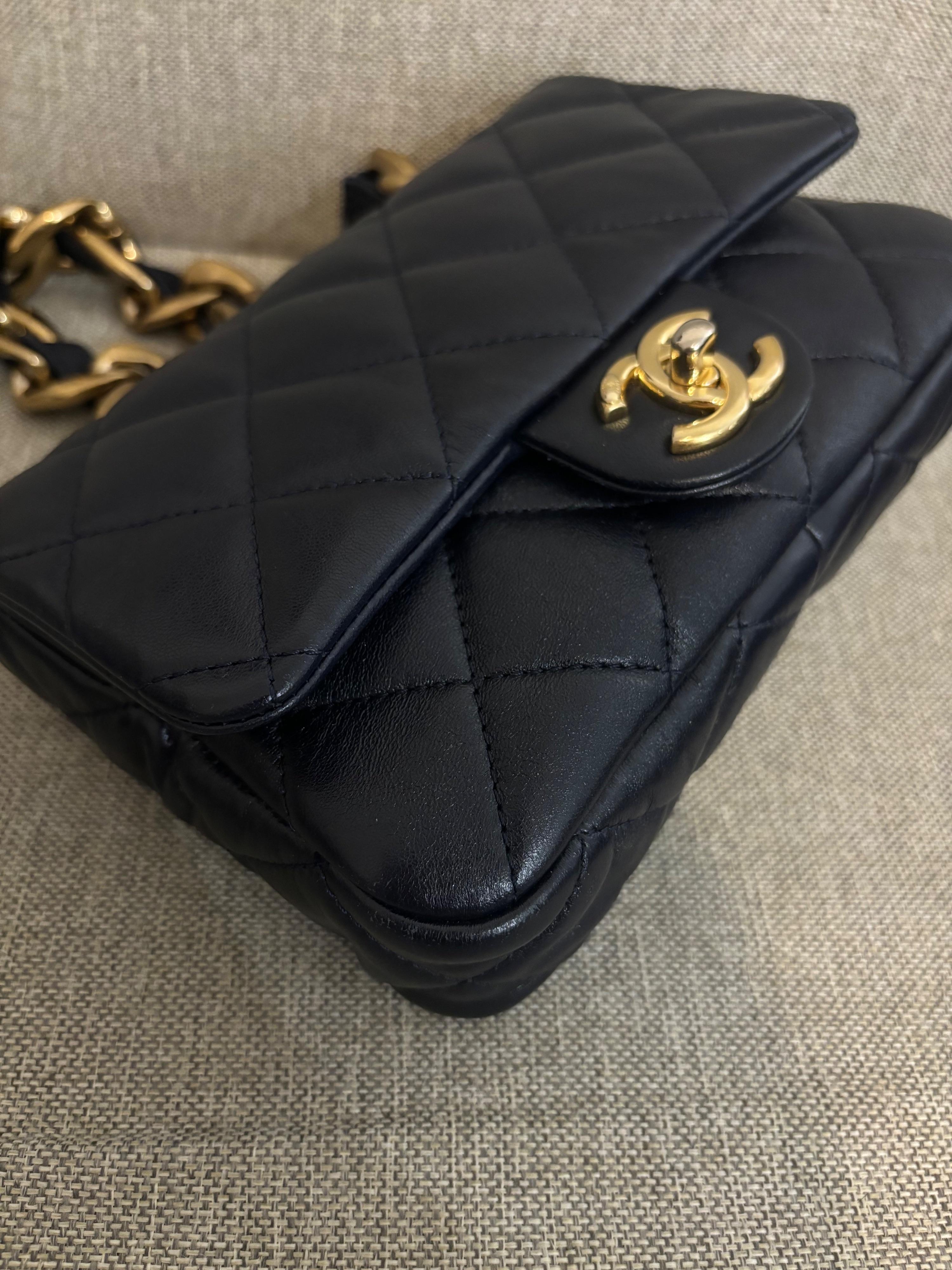 Chanel Navy Blue Funky Town Lambskin Shoulder Bag