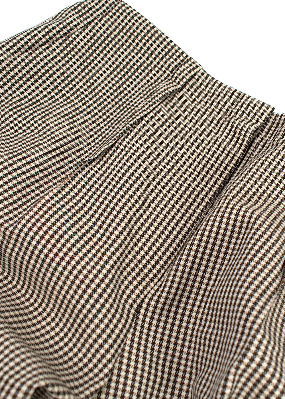 Fendi Brown Houndstooth Wool Trousers