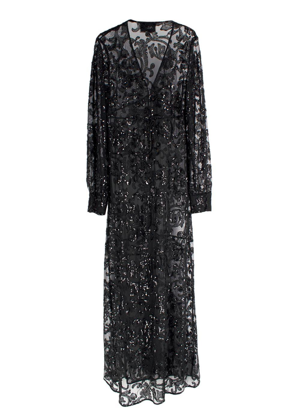 Alexis Embellished Black Maxi Dress