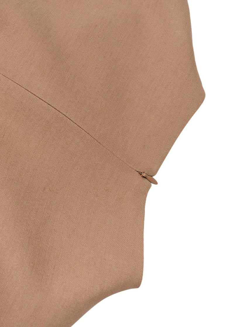 Valentino Wool Mock Neck Long Sleeve Camel Brown Top and Trouser Set