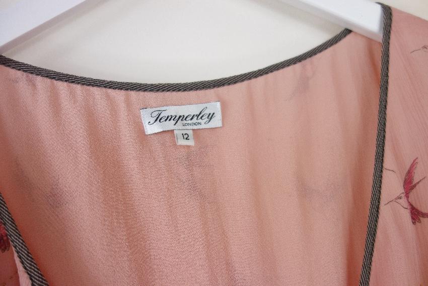 Temperley hummingbird-print wrap top