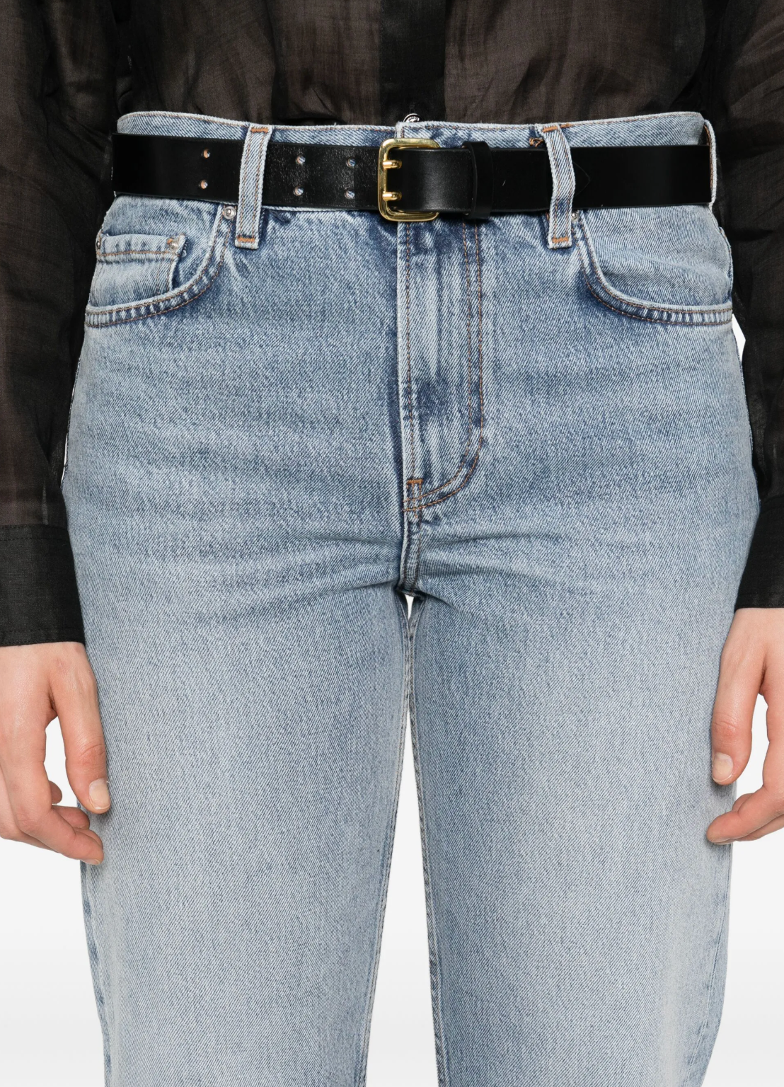 Toteme Blue Organic Denim Straight Low-Rise Jeans