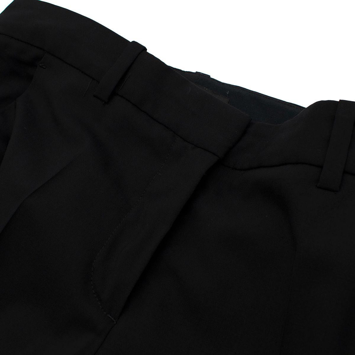 The Row Black Fine Wool-Silk Cigarette Pants