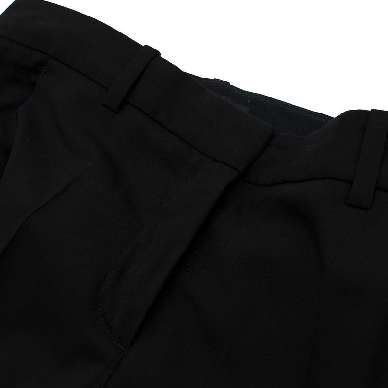 The Row Black Fine Wool-Silk Cigarette Pants