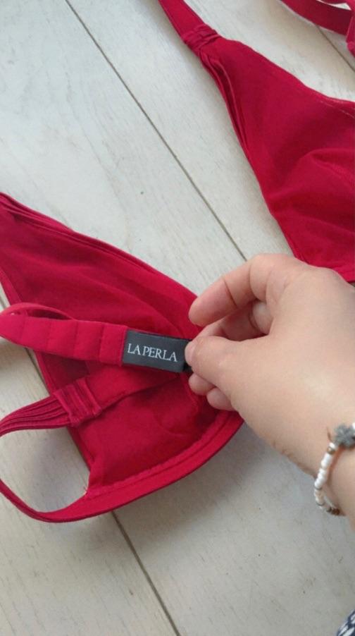 Red Tulle Nervures Triangle Bra