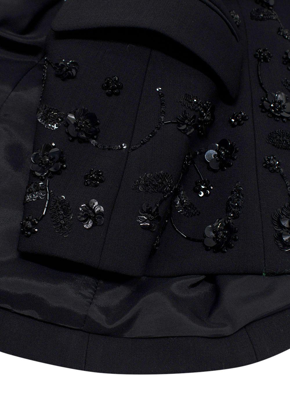 Michael Kors Sequin Floral Black Dinner Jacket