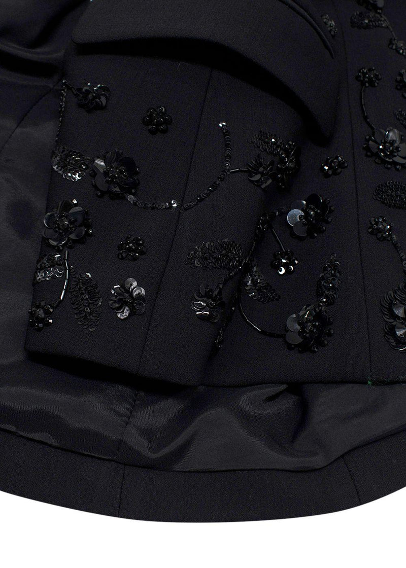 Michael Kors Sequin Floral Black Dinner Jacket