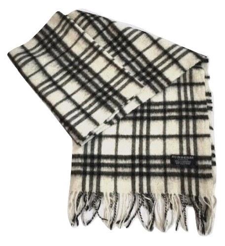 Cream Classic Check Cashmere Scaef