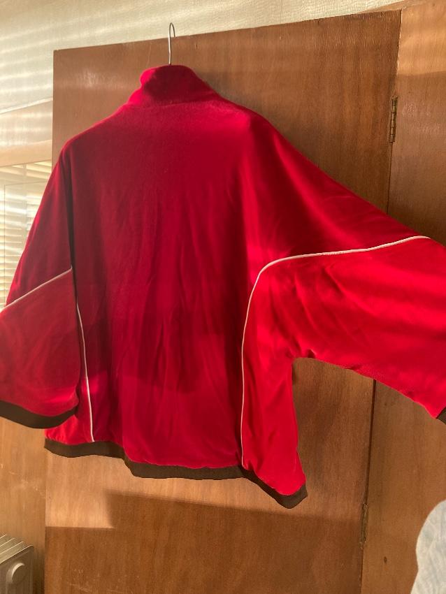 Gucci Red Chenille Kimono Jacket