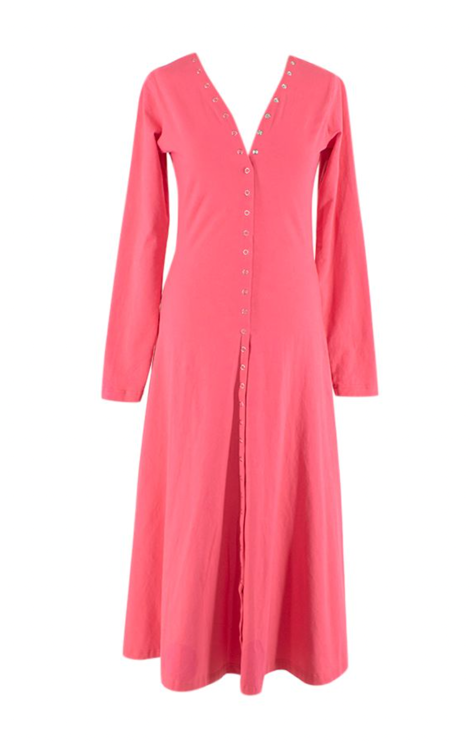 Coral Pink Midi Dress with Poppers