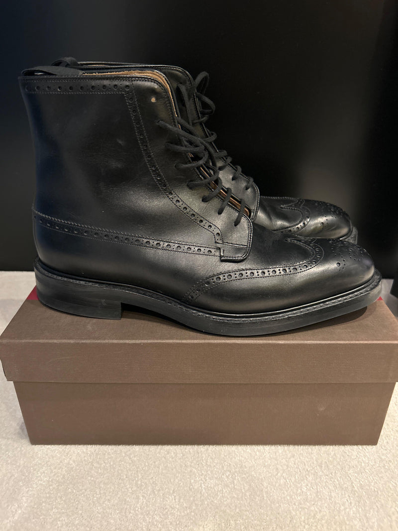 Black Leather Nutley Combat Boots