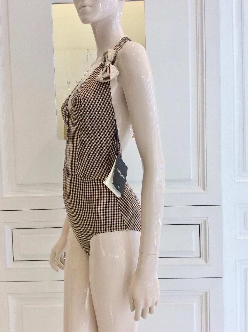 Minuit Douze Iridescent Gingham One-Piece Swimsuit