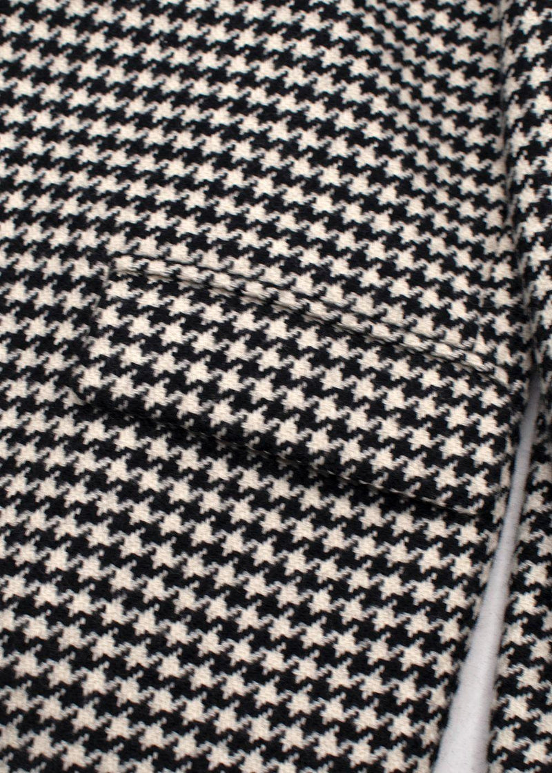 MaxMara Black And White Houndstooth Single Breasted Wool Blazer