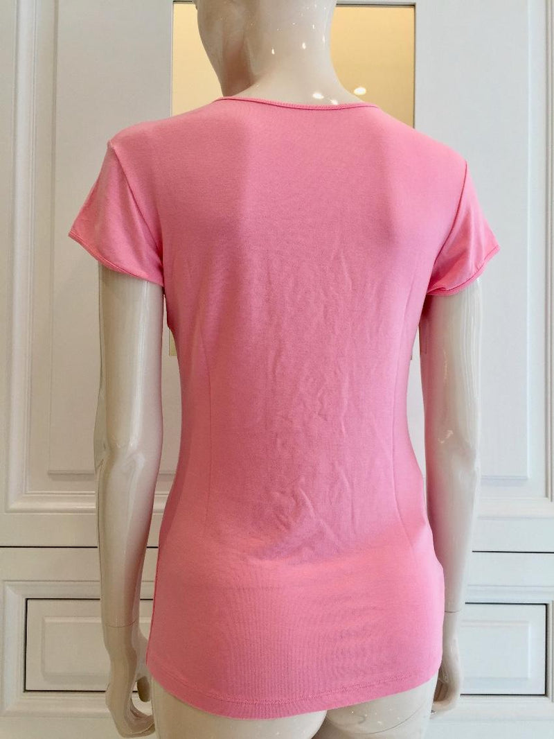 Free Voogue Italy Rose Pink Bow T Shirt