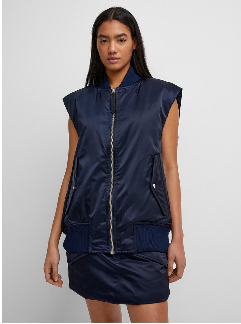 JW Anderson Marine Blue Bomber Gilet Jacket