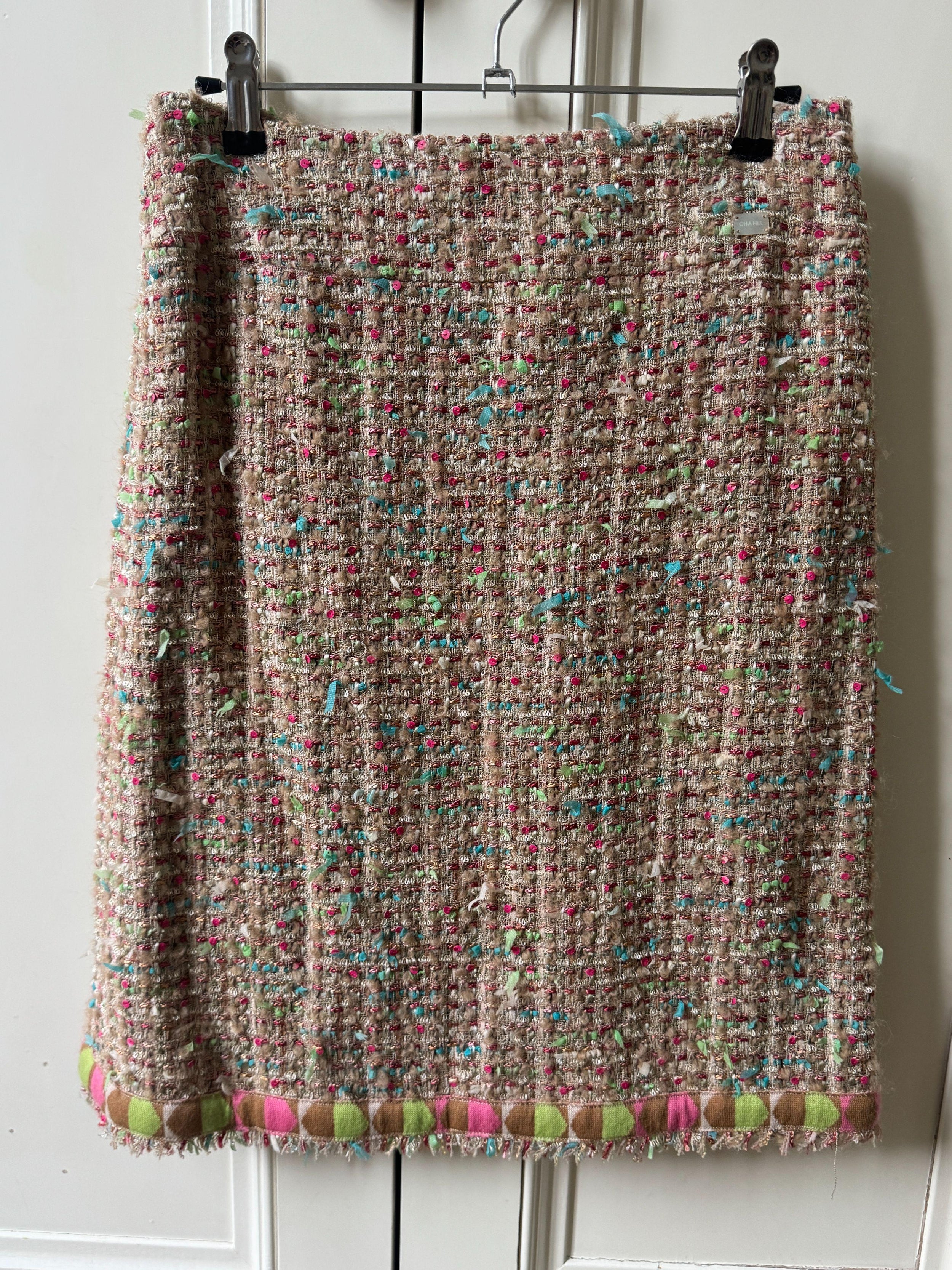 Chanel Karl Lagerfeld 2005 Multi Colour Tweed Skirt