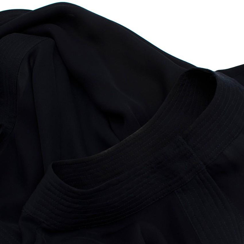 Oscar de la Renta Navy Blue Blouse with Large Rose Button Cuffs
