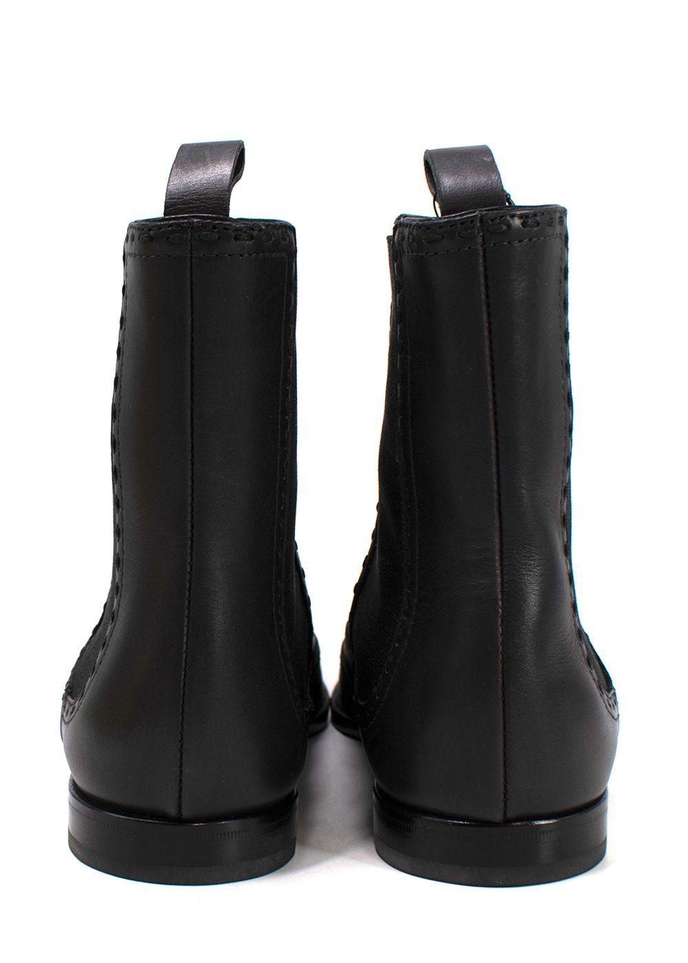 Bottega Veneta Black Brogue Leather Boots