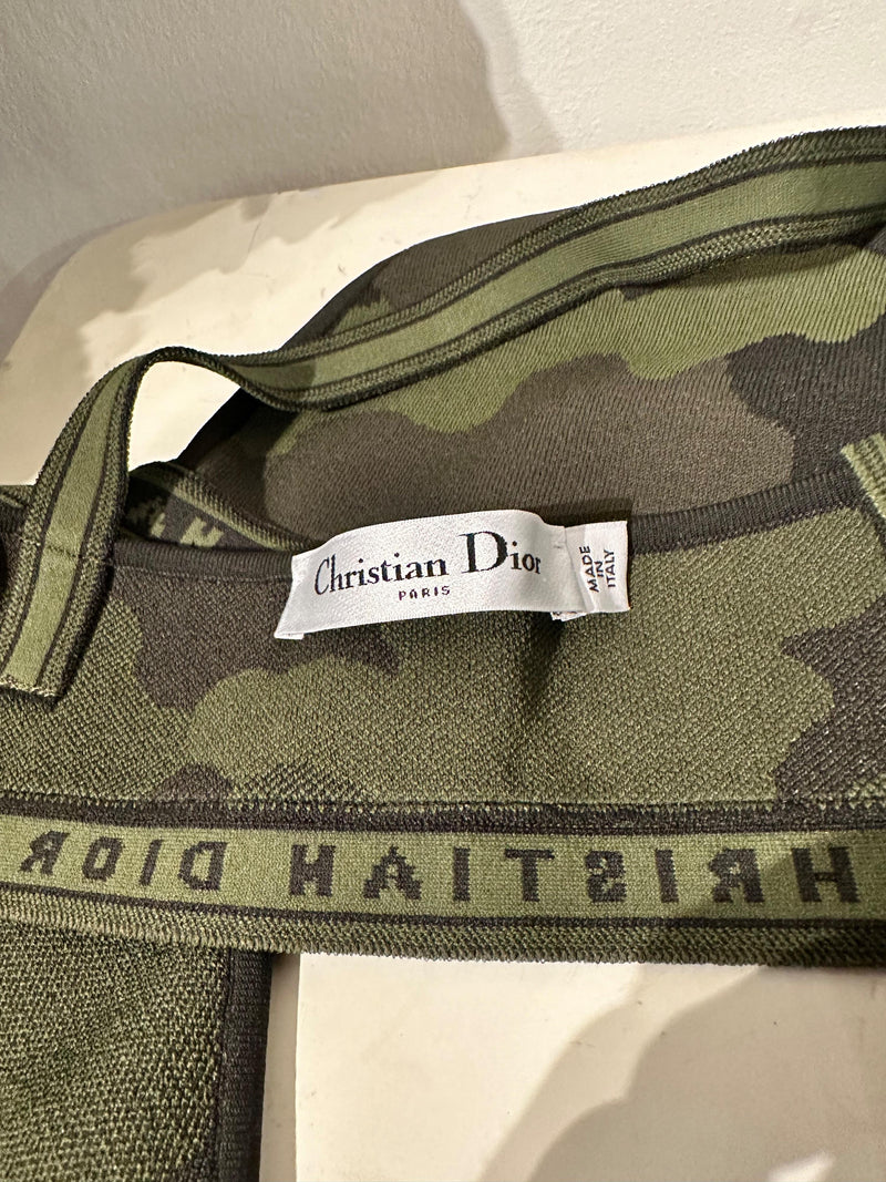 Dior Khaki Camo Print Bralette
