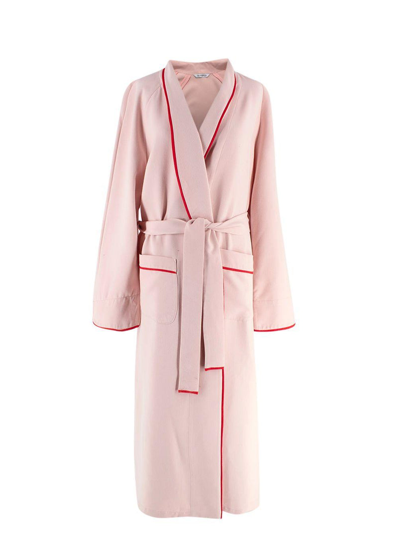 Sleeper Pink and Red Trim Belted Stretch Robe