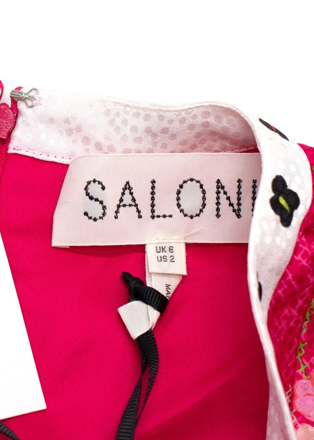 Saloni Tabitha Dress in Fuchsia Falls print