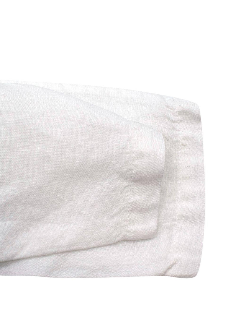 Kids white cotton draw string trousers