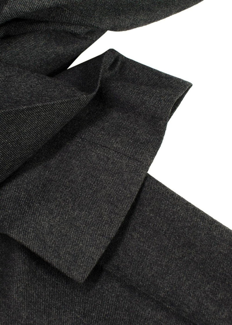 Saint Laurent Grey Belted Wool Trousers