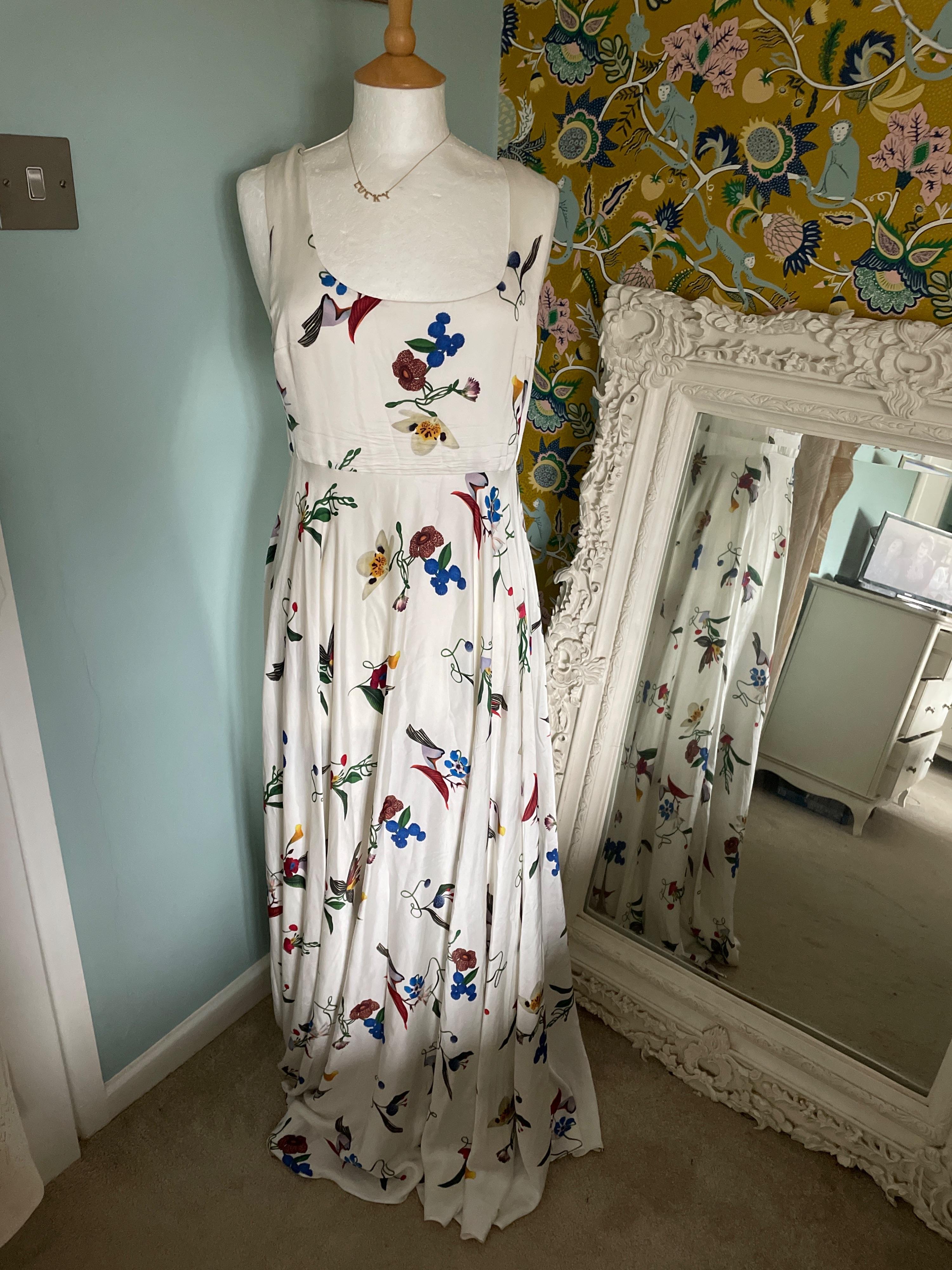 Naie floral satin gown