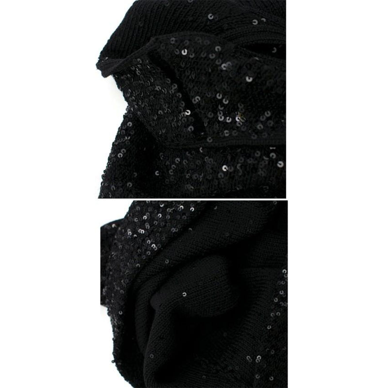 Bespoke Black Sequin Sleeveless Top