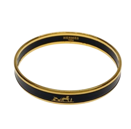 Slim Black Enamel Bangle