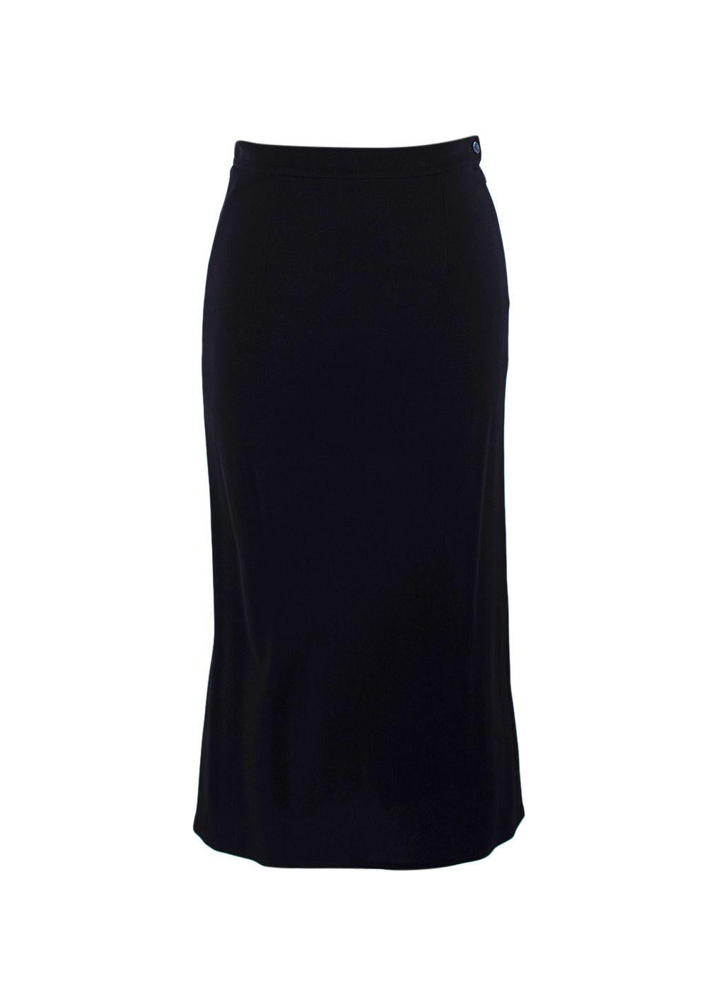 Balmain Navy Blue Midi Skirt