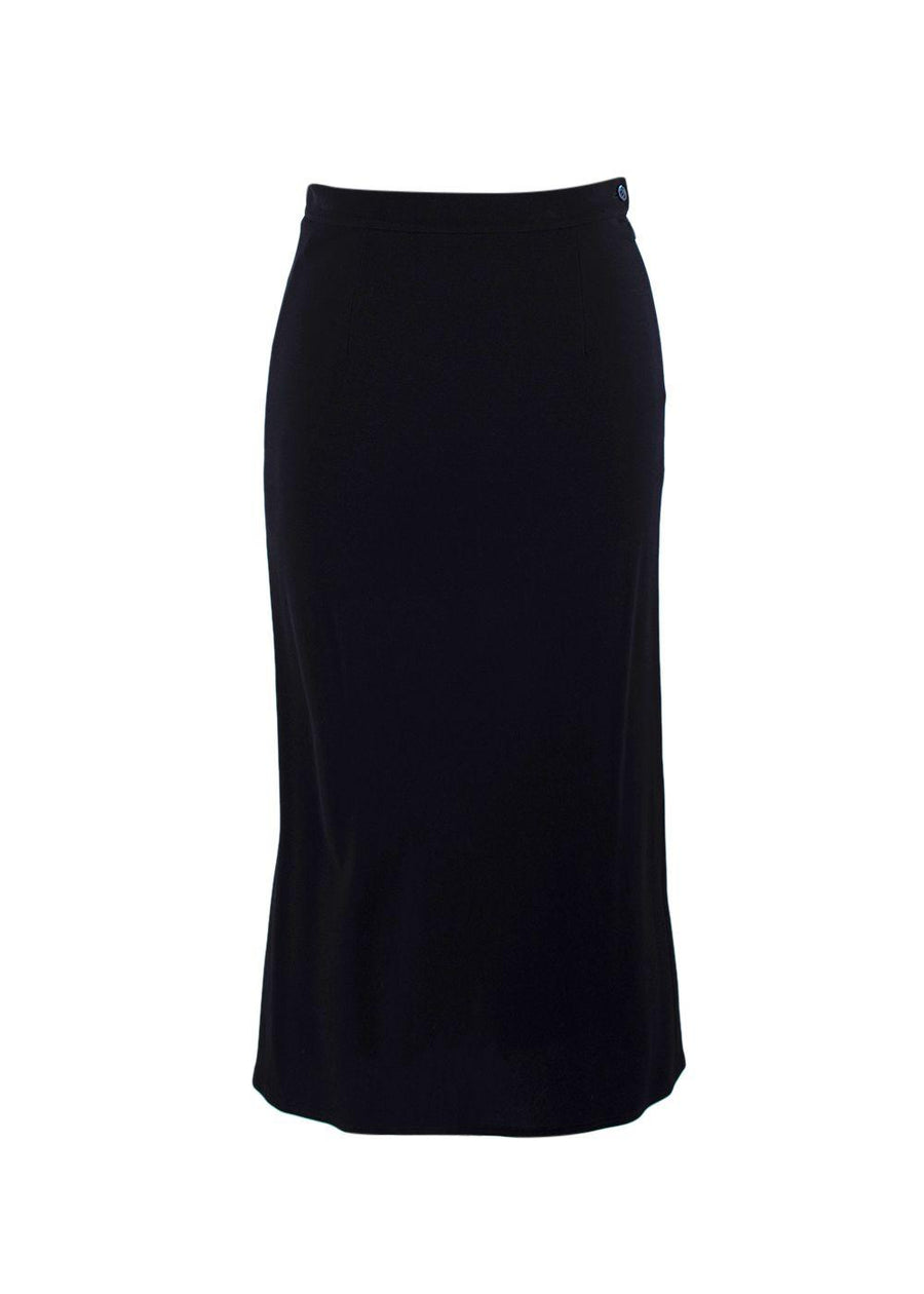 Balmain Navy Blue Midi Skirt