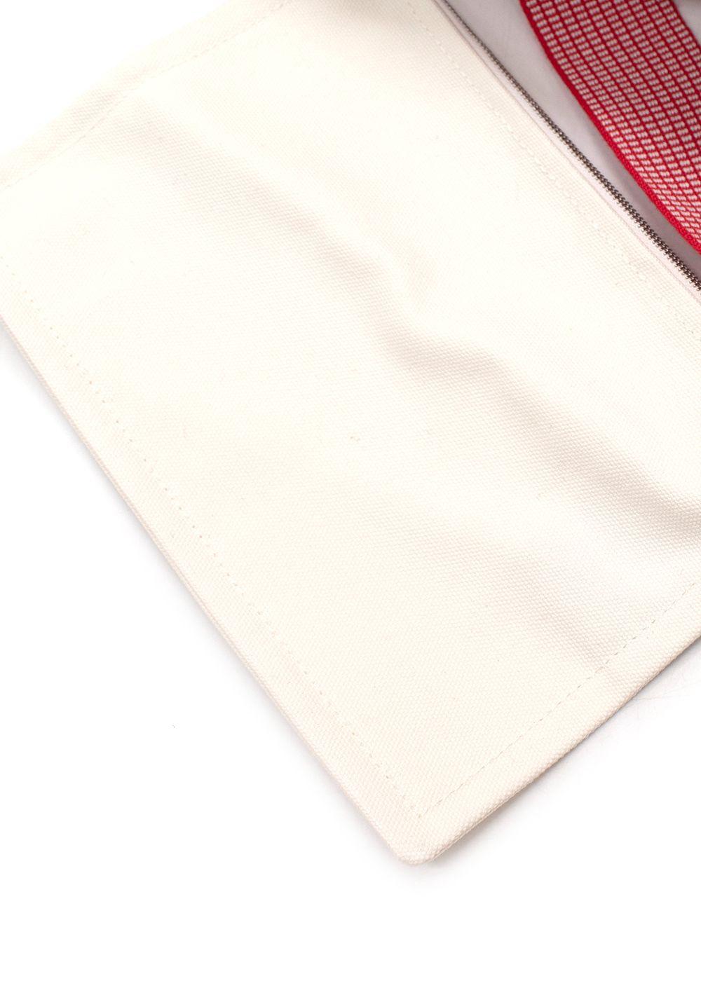 Hermes White Canvas Circus Nappy Tote Bag