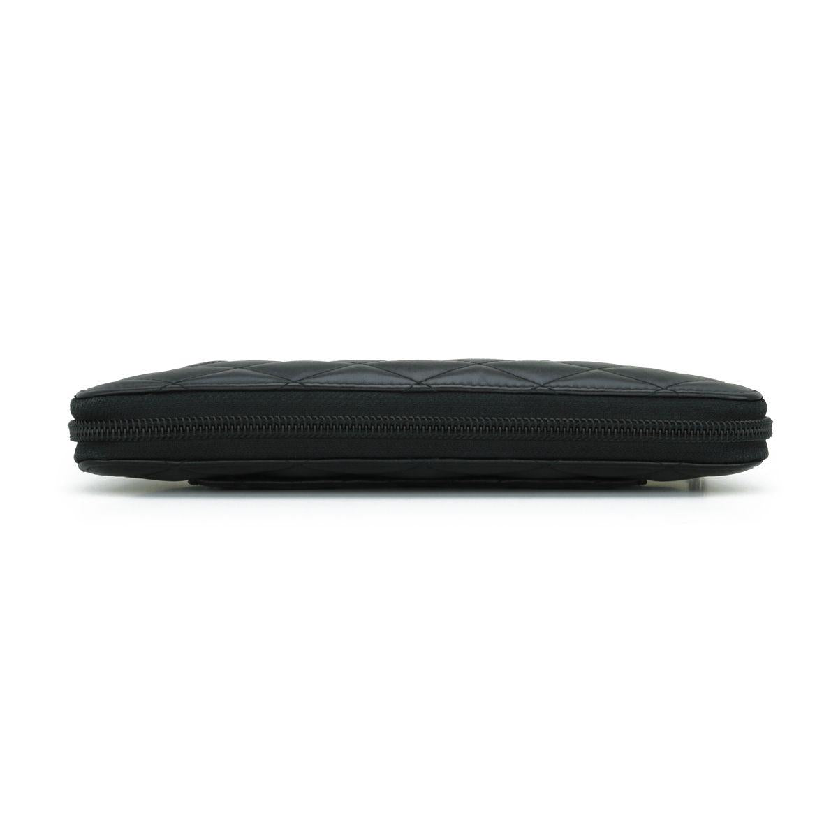 Chanel Black Cambon Zip-around Wallet