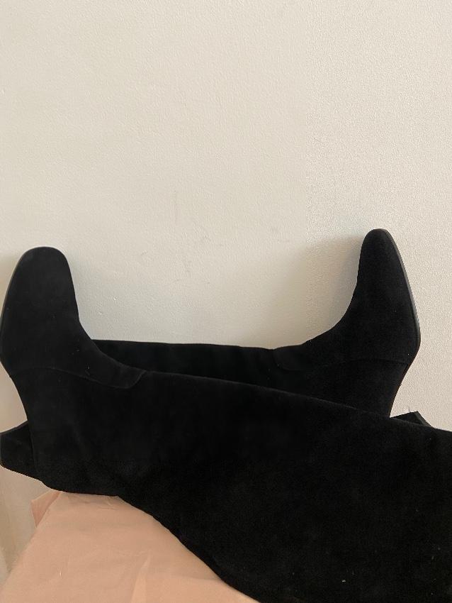 Suede Square-Toe Knee Boots