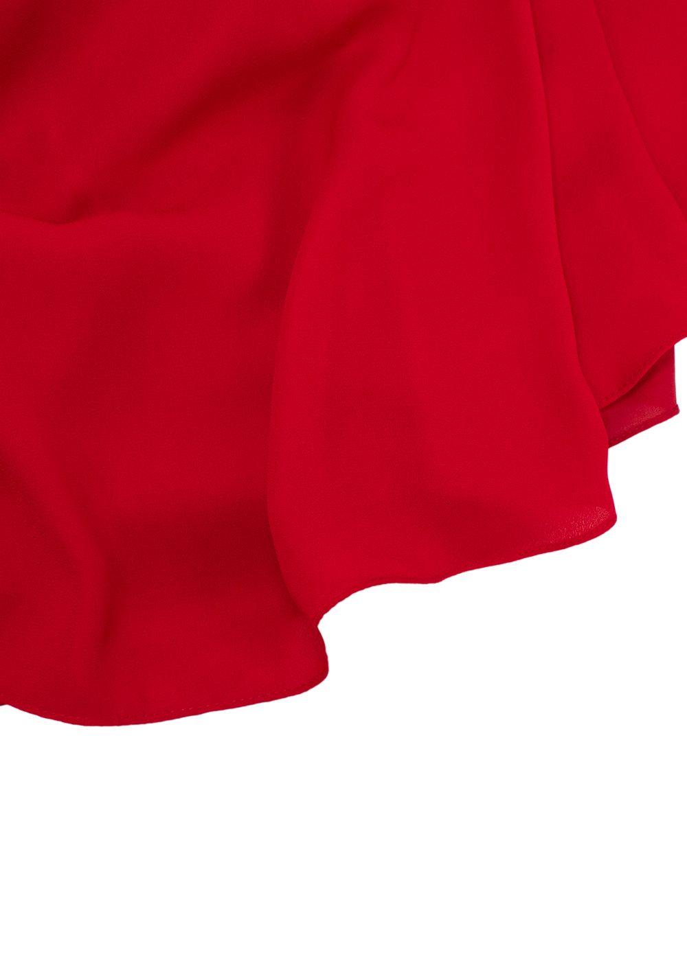 Mikael Aghal Red Cape Sleeve Midi Dress