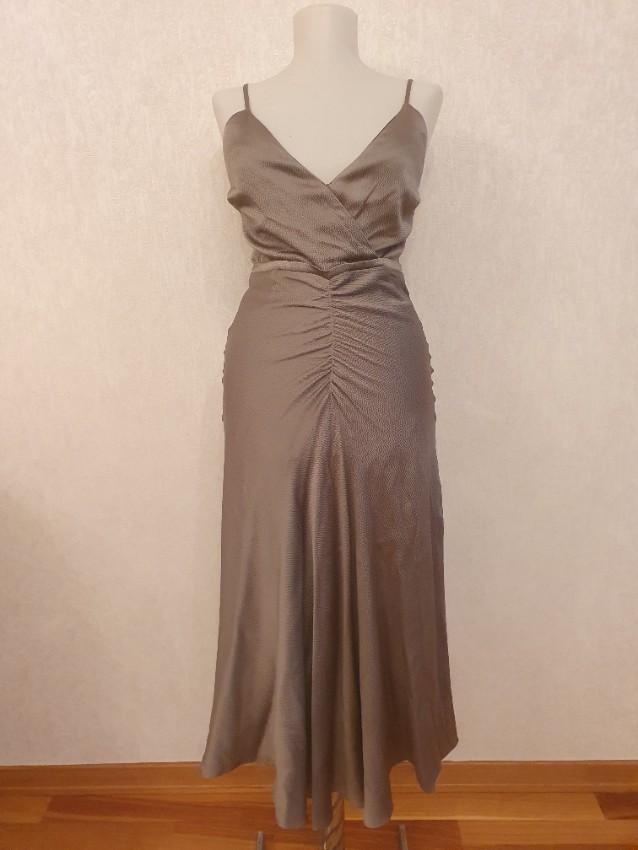 Jonathan Simkhai Lizeth Hammered Silk Wrap Midi Dress