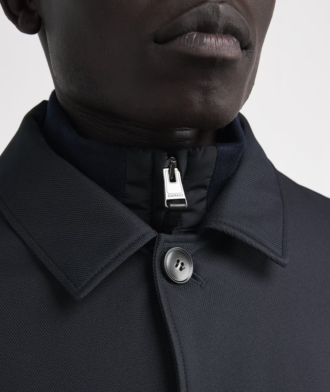 Canali Detachable Hood Overcoat