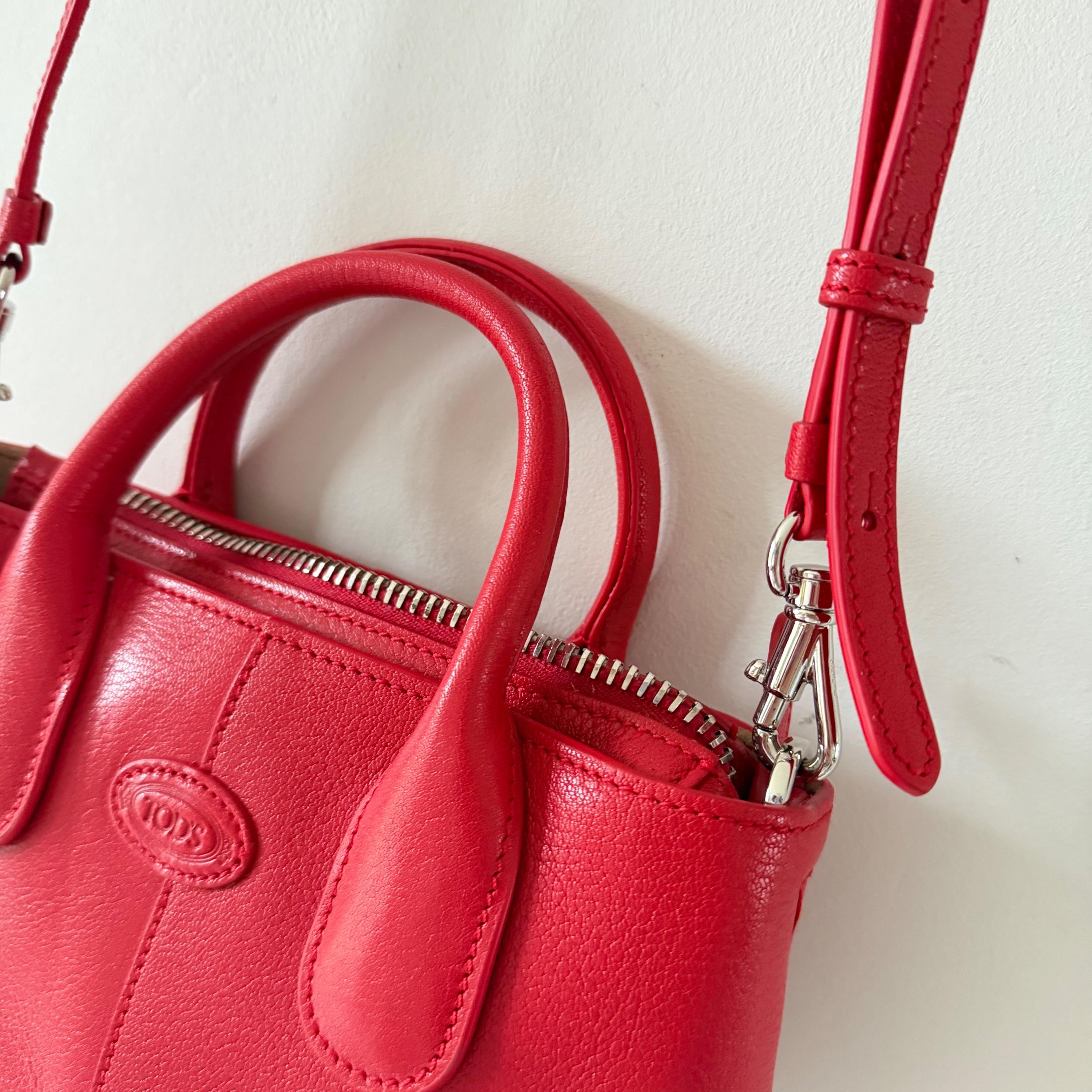 Tod's Red Calfskin Leather Bag